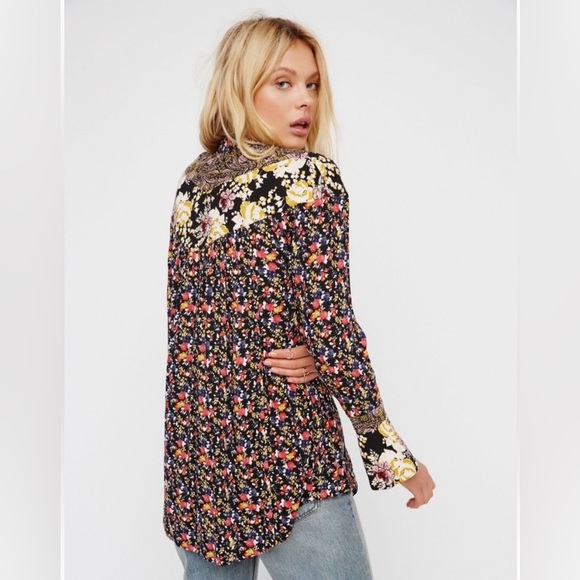 Free People Wildflower Fields Henley Tunic Blouse small - Picture 5 of 15